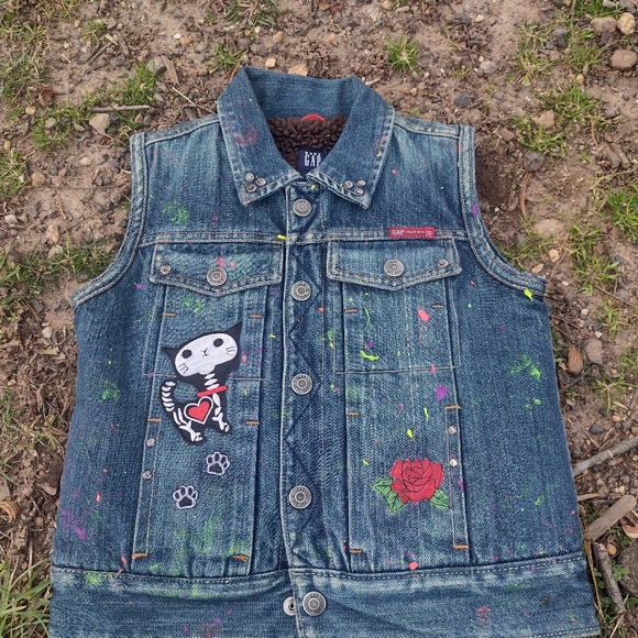 Toddler Denim vest custom Baby Gap - Picture 2 of 3